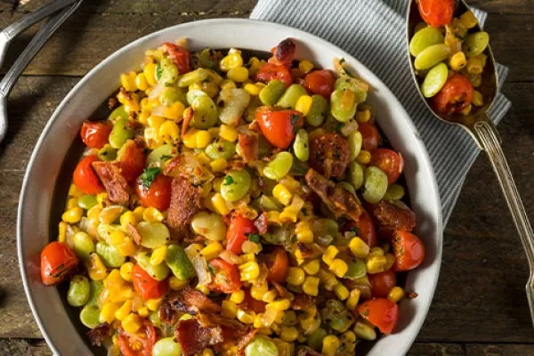 Baharatlı dana kıymalı succotash